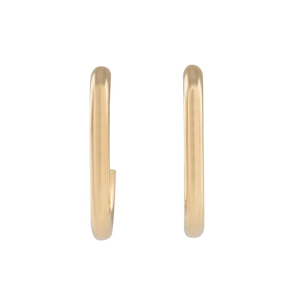 18ct Oval Hoop Earrings