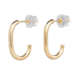 18ct Oval Hoop Earrings