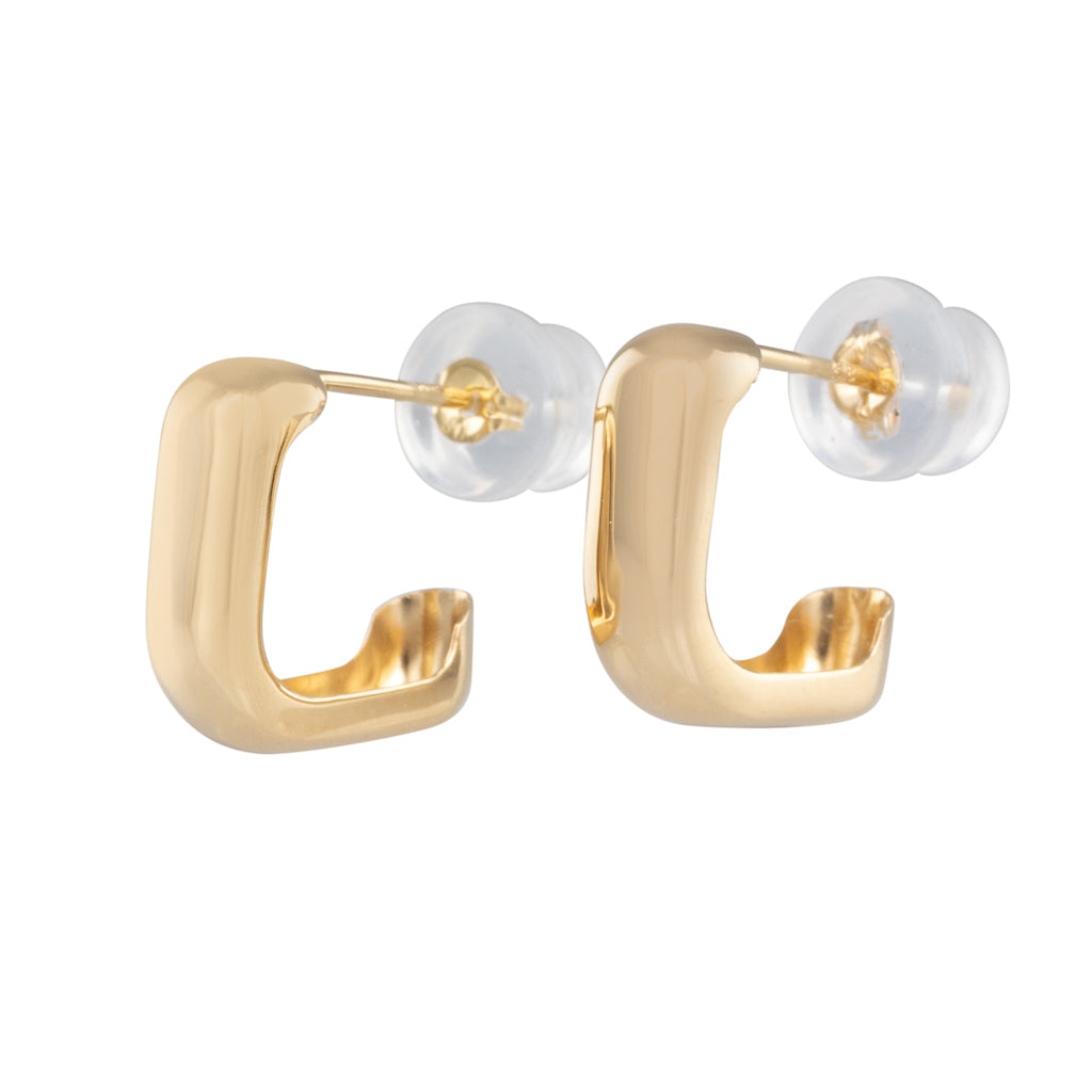 18ct Square Hoop Earrings