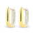 Yellow & White Gold Rectangle Hoops