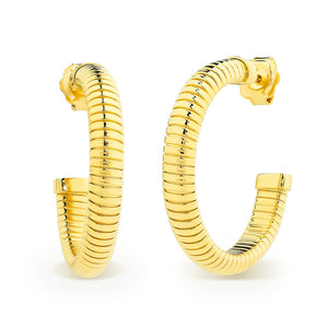 18ct Tubogas Hoop Earrings