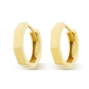 9ct Octagonal Hoop Earrings