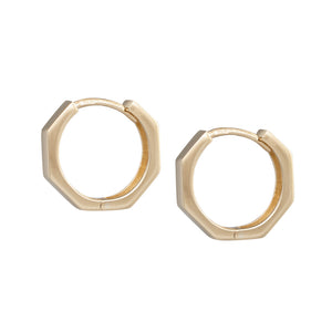 9ct Octagonal Hoop Earrings