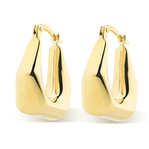 9ct Hexagonal Hoop Earrings