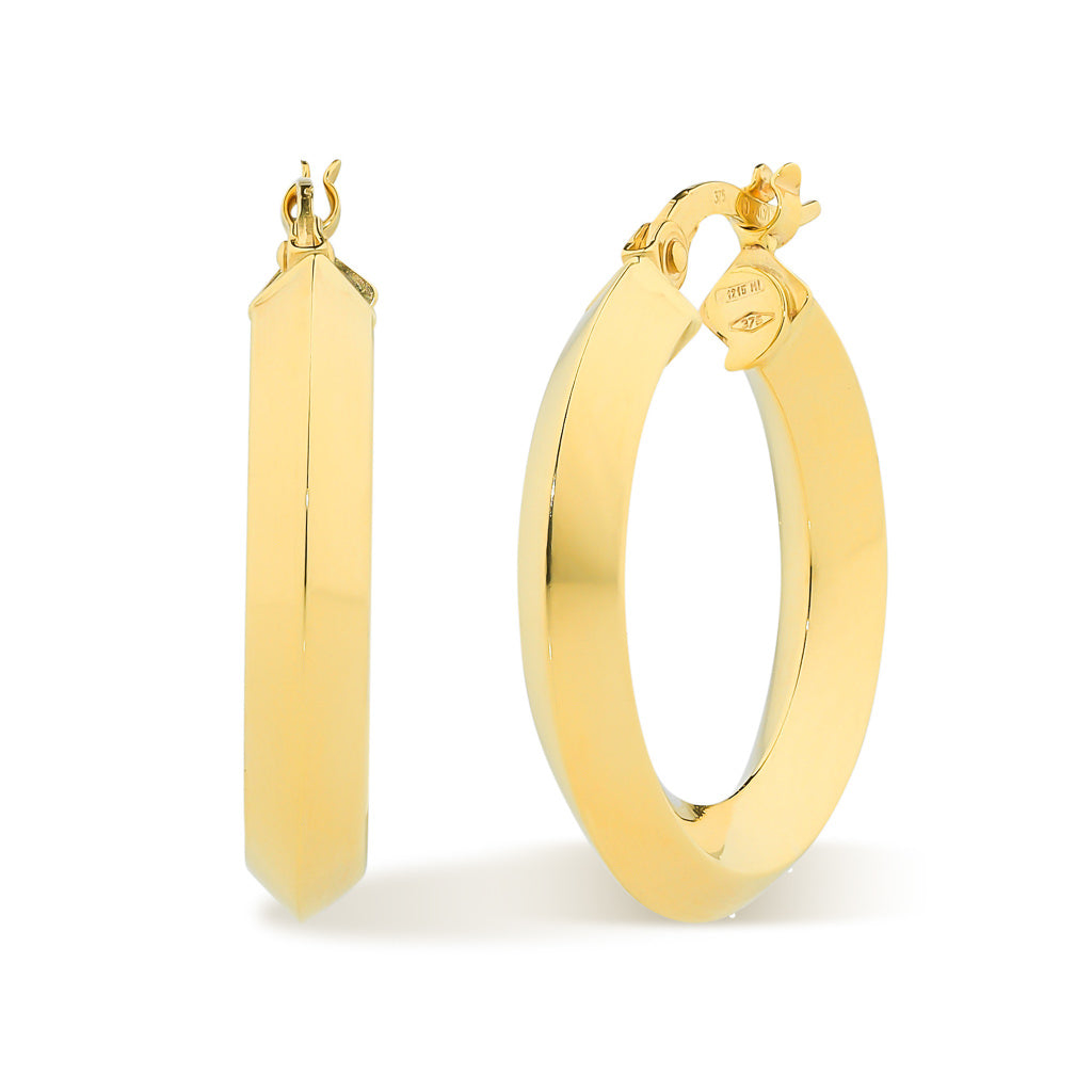 9ct Knife Edge Hoop Earrings
