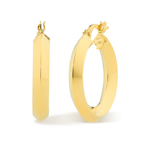 9ct Knife Edge Hoop Earrings