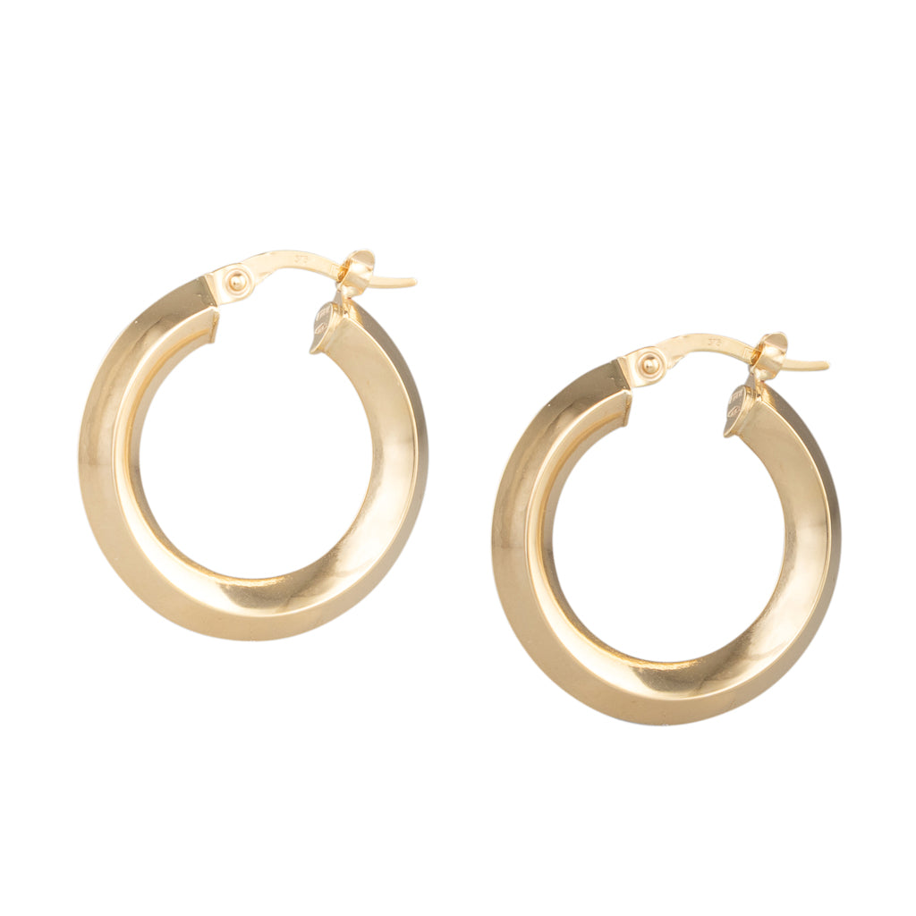 9ct Knife Edge Hoop Earrings