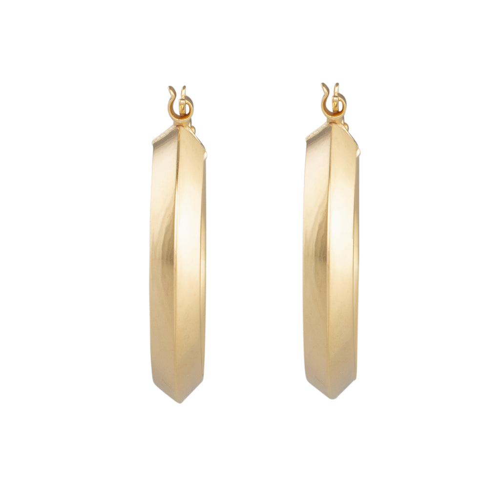 9ct Knife Edge Hoop Earrings