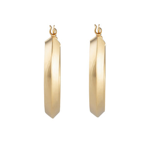 9ct Knife Edge Hoop Earrings