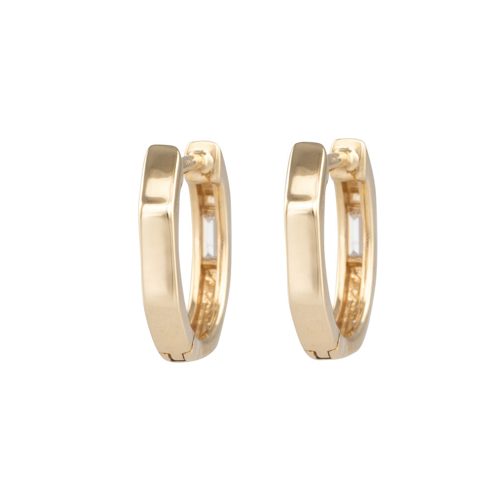 Hoops with Baguette Diamond