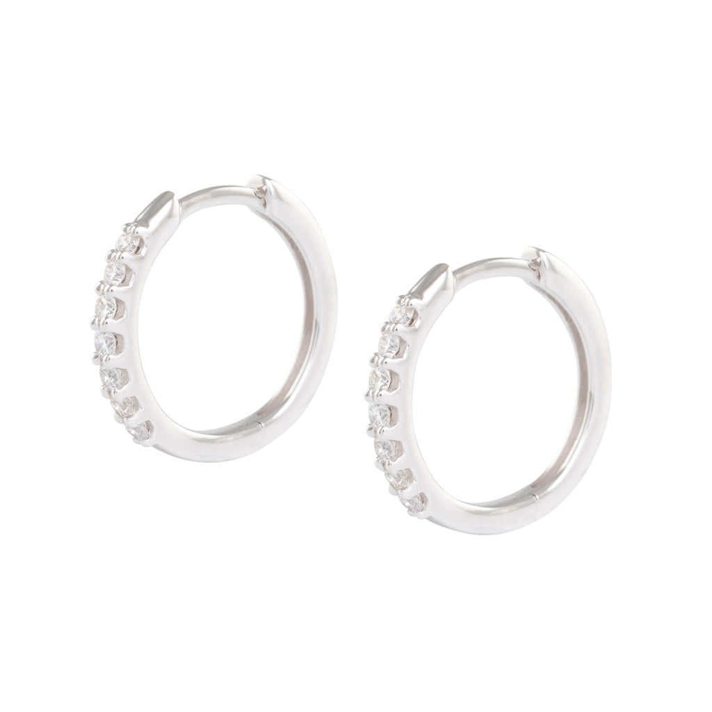 White Gold Diamond Huggies