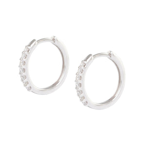 White Gold Diamond Huggies
