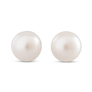 Button White Freshwater Studs
