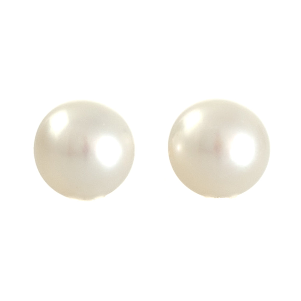 Button White Freshwater Studs