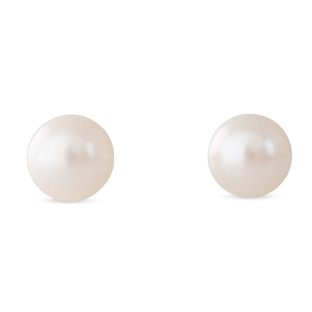 6mm Round White Freshwater Studs
