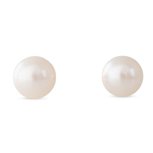 Round White Freshwater Studs 6mm