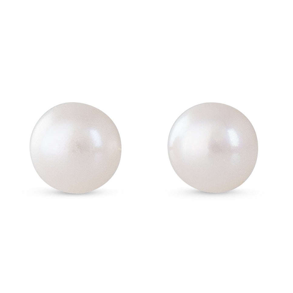 5mm Round White Freshwater Studs