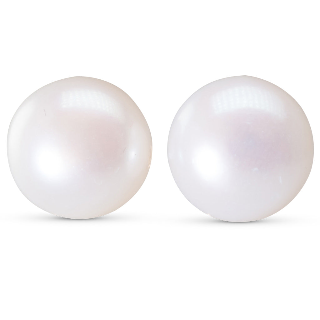 10mm Button White Freshwater Studs