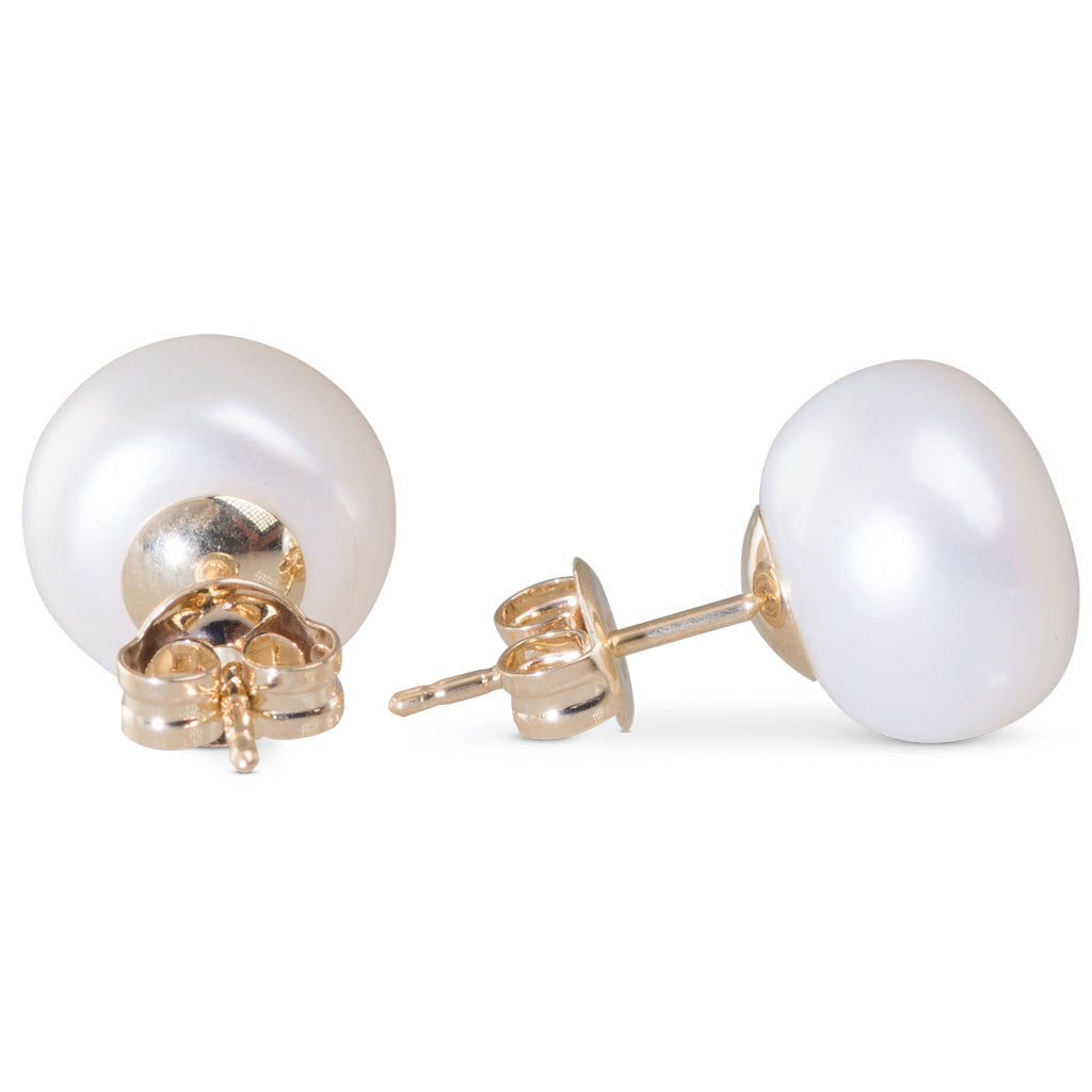 10mm Button White Freshwater Studs