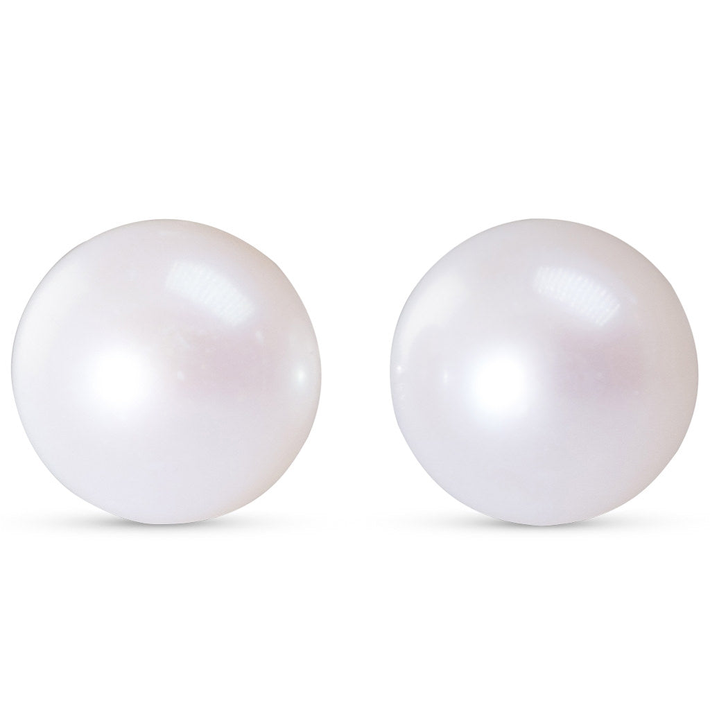 8mm Button White Freshwater Studs