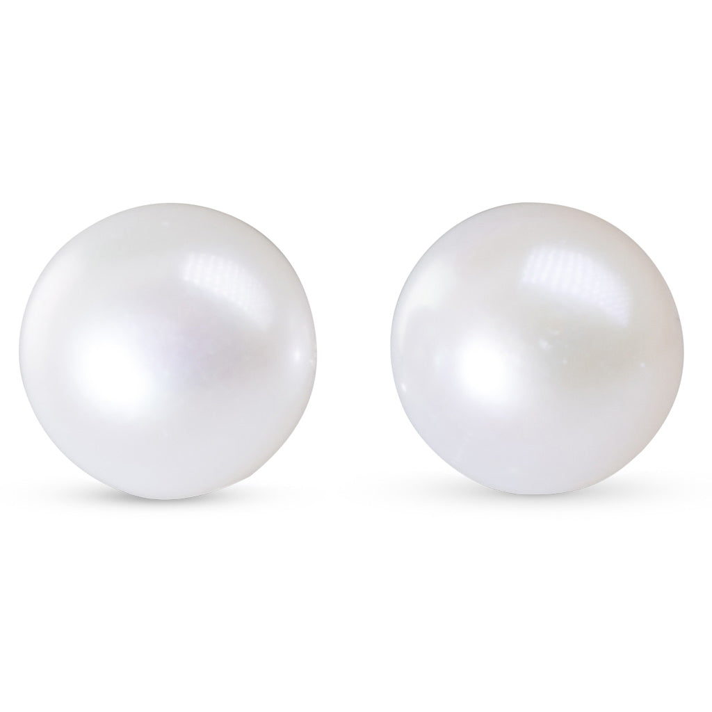 9mm Button White Freshwater Studs