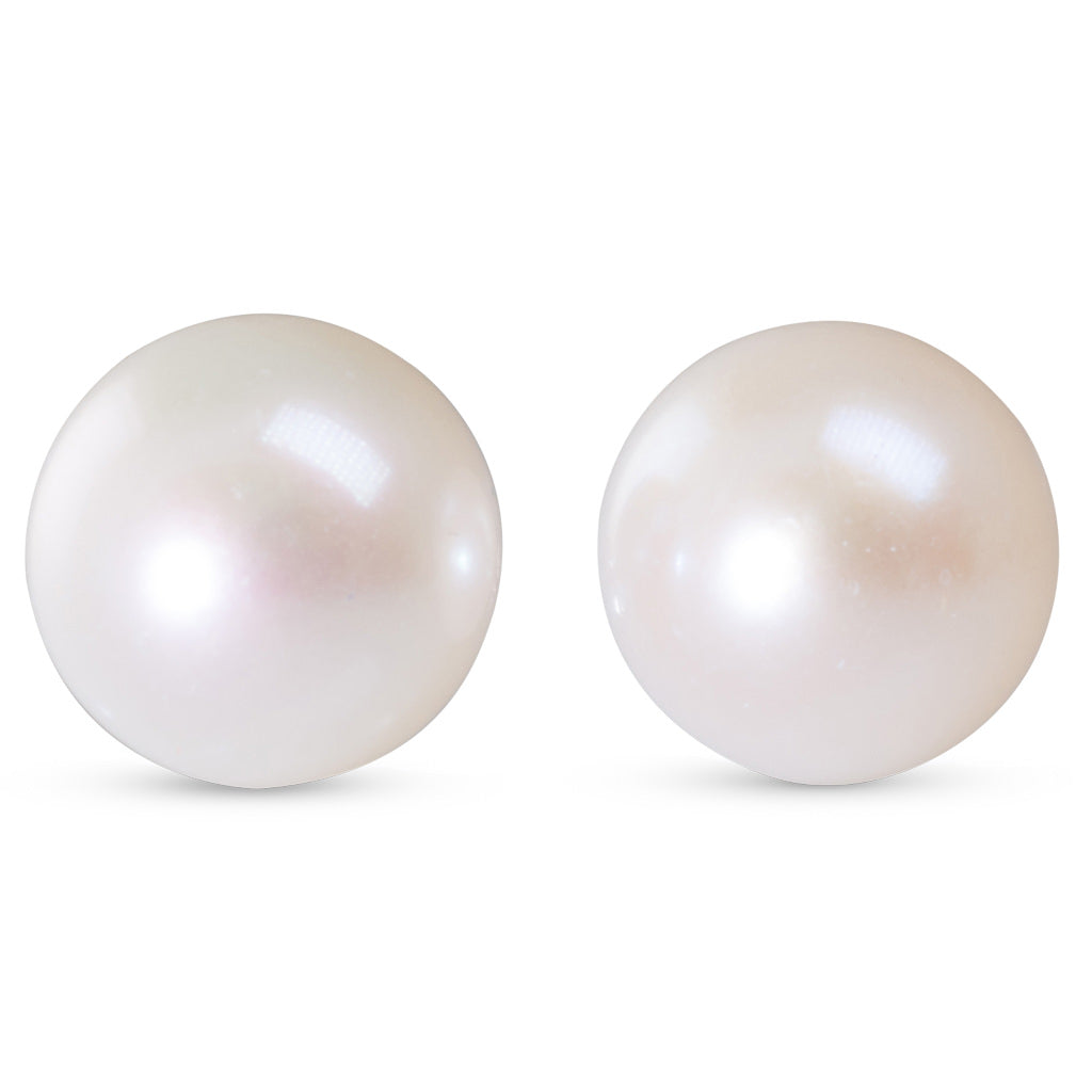 Button White Freshwater Studs 10mm