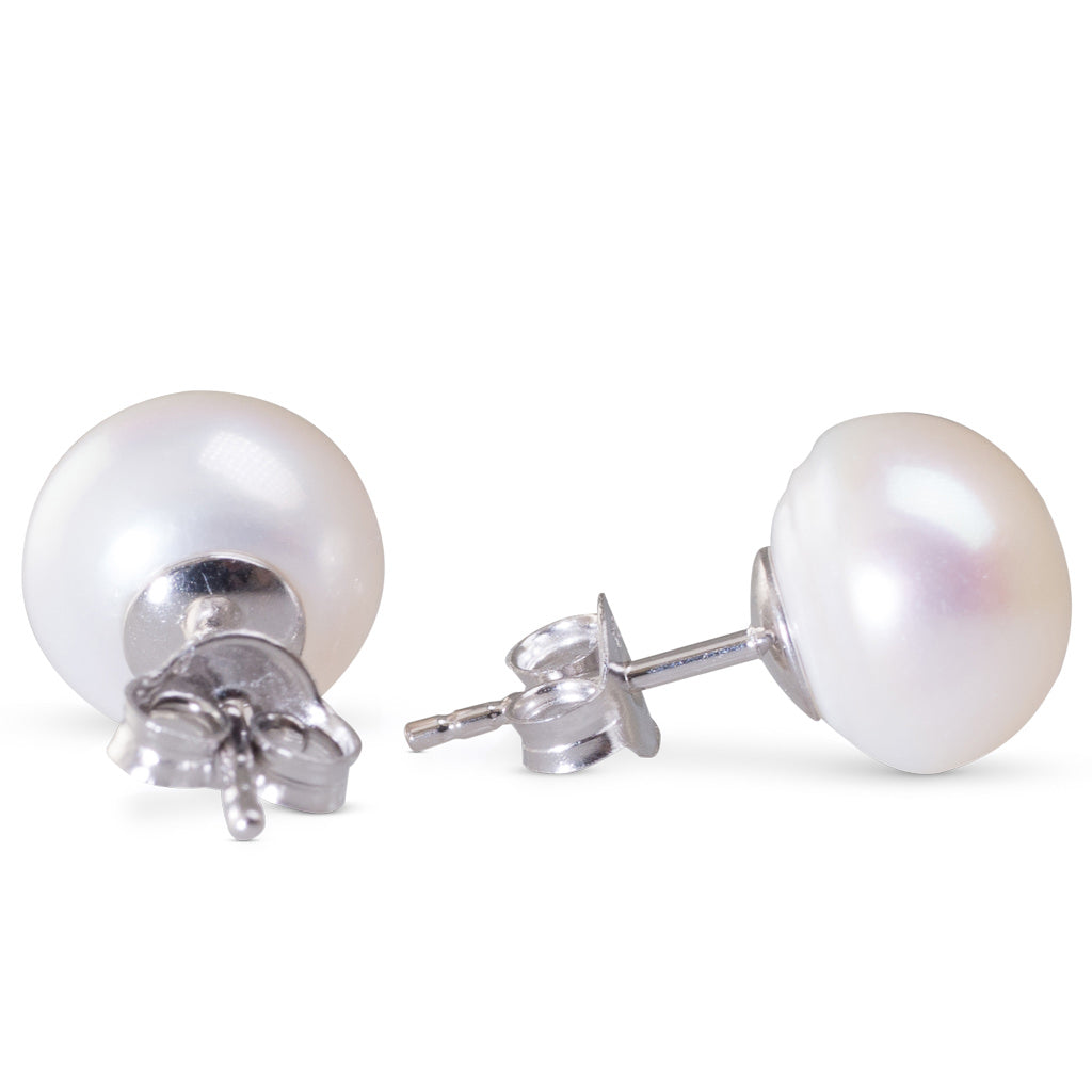 10mm Button White Freshwater Studs