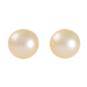 Round Pink Freshwater Stud Earrings