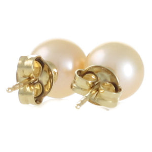 Round Pink Freshwater Stud Earrings