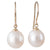 White Freshwater Hook Earrings 9mm