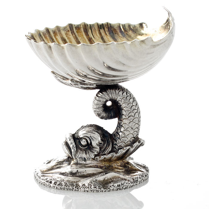 Pair Dolphin Footed Salts