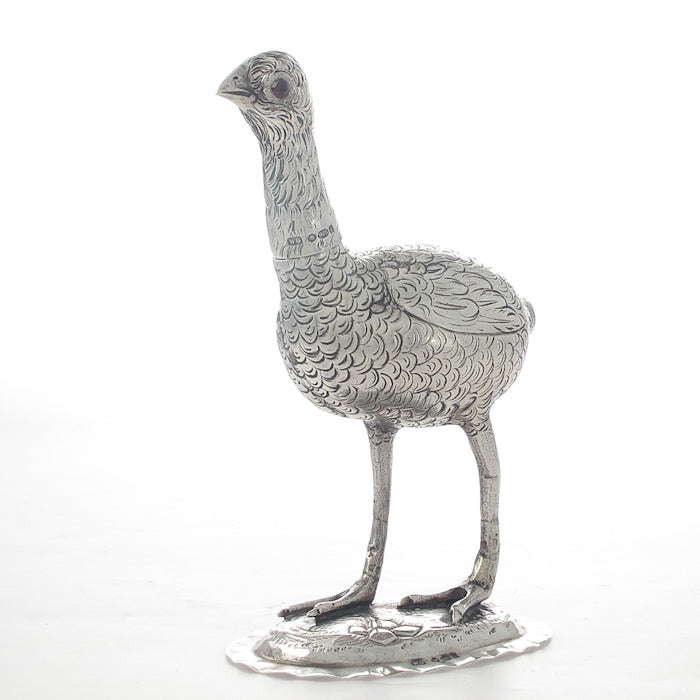 An Ostrich Chick Pepper Pot