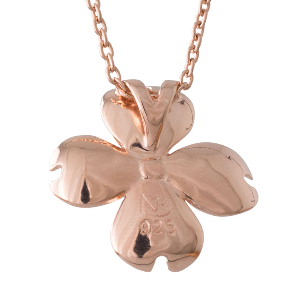 Pink & White Enamel Akoya Pendant