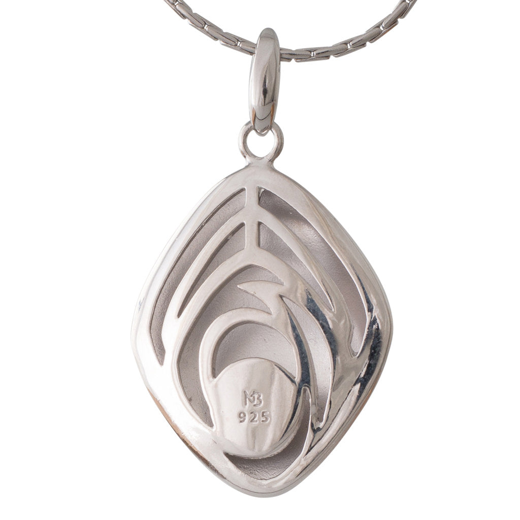 Grey Green Enamel Akoya Pendant