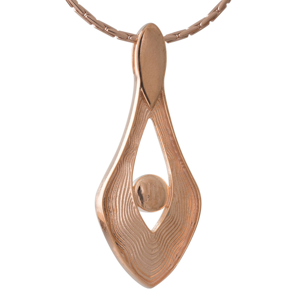 Pink & White Enamel Akoya Pendant