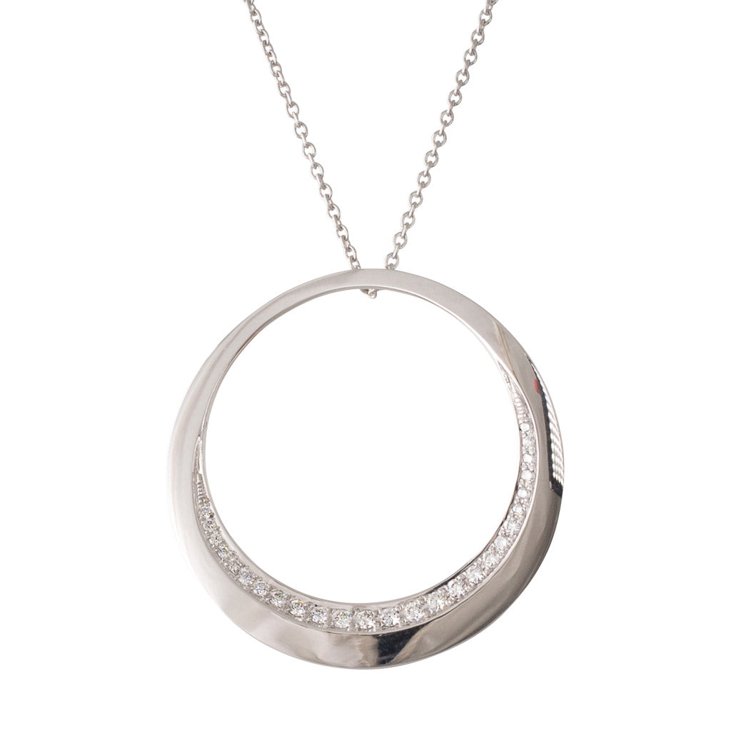 Circular Pendant with Diamonds