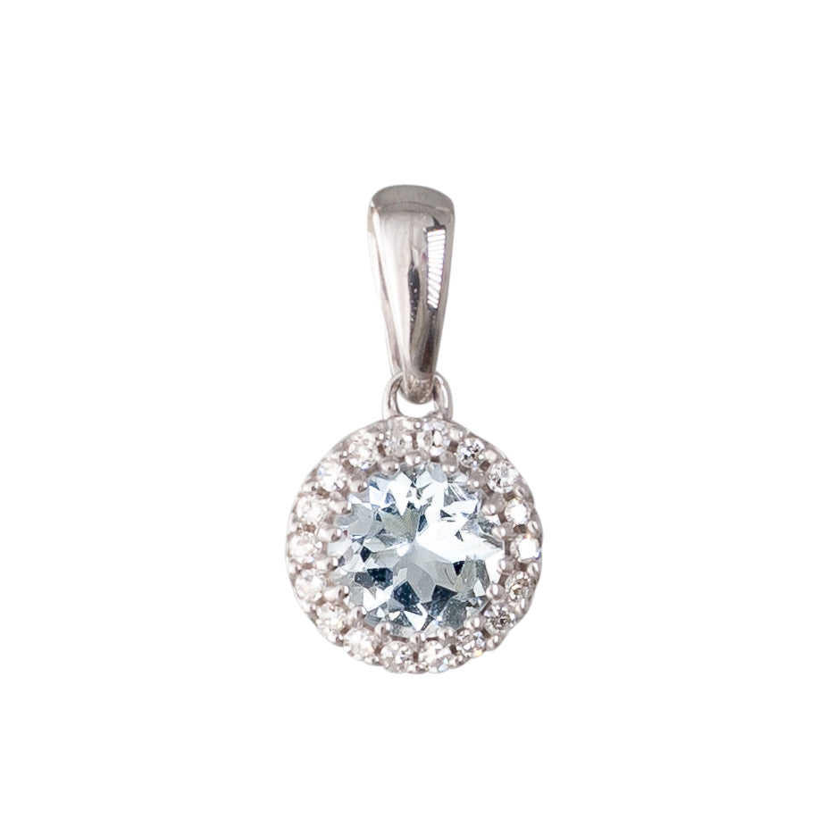 Aquamarine and Diamond Pendant