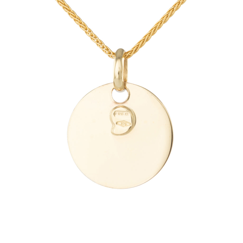 9ct Gold 13mm Disc