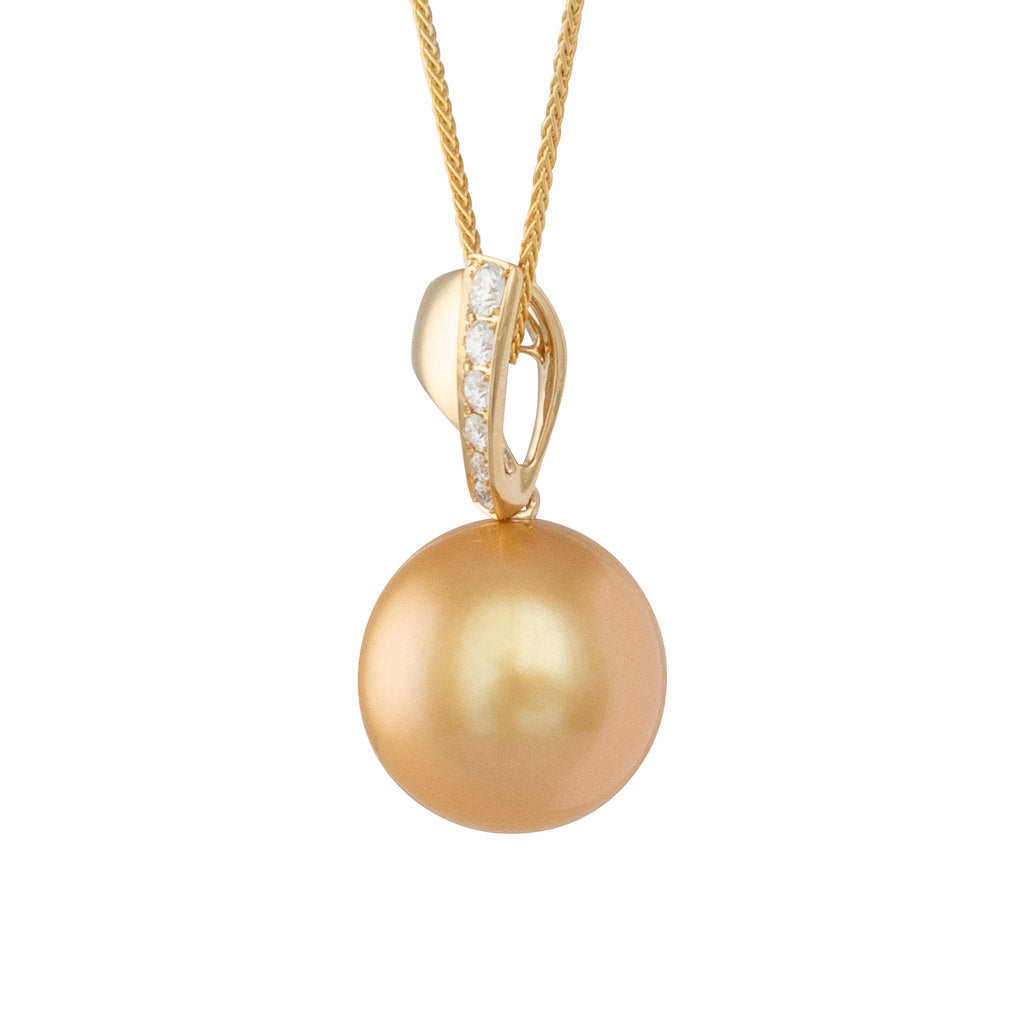 Gold South Sea Diamond Pendant