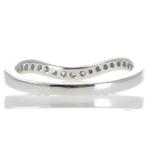 Curved White Gold Diamond Band