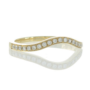 Curved Yellow Gold Diamond Band