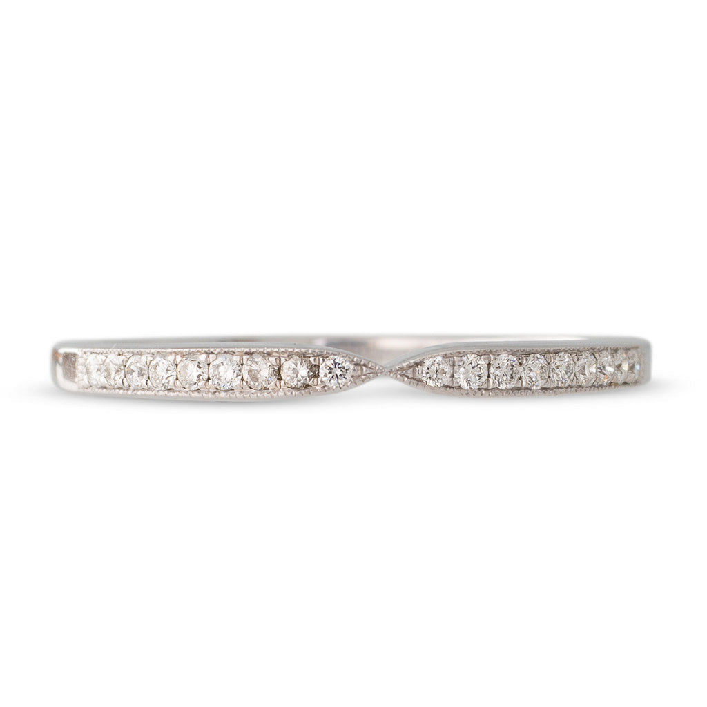 White Gold Pinched Diamond Band
