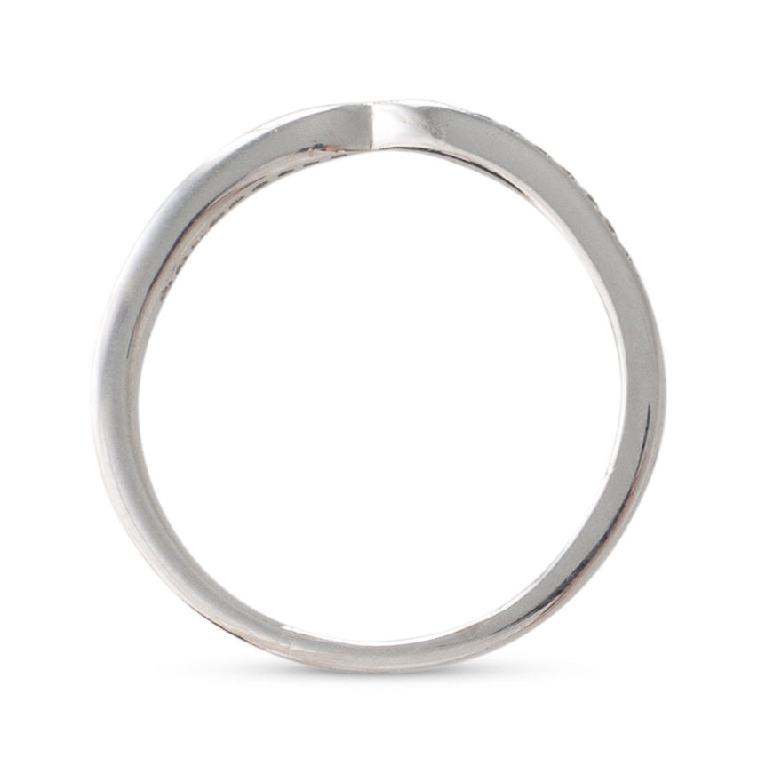 White Gold Pinched Diamond Band