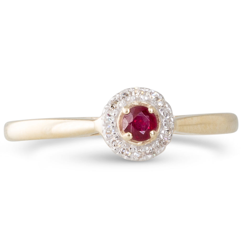 Ruby & Diamond Cluster Ring
