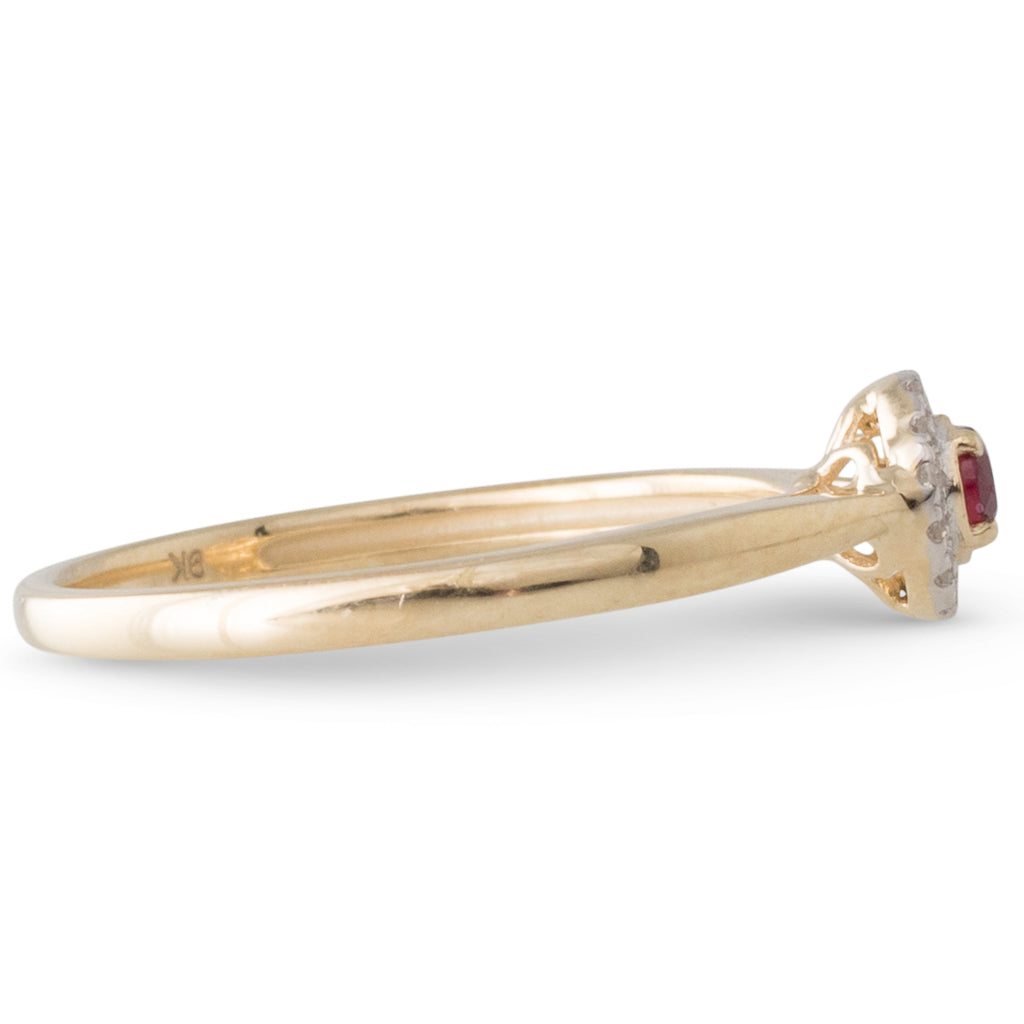 Ruby & Diamond Cluster Ring