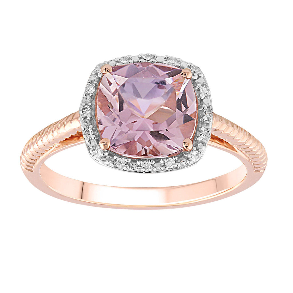Amethyst & Diamond Cluster Ring