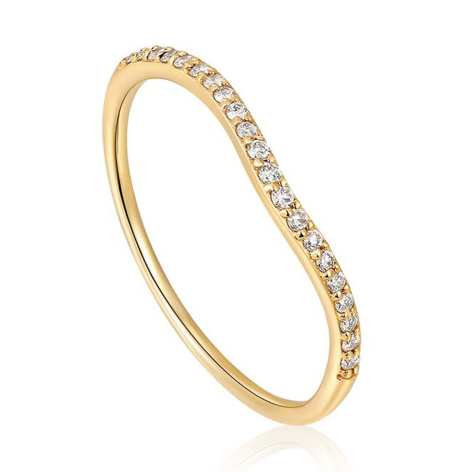 Soft Curve Yellow Gold Diamond Band