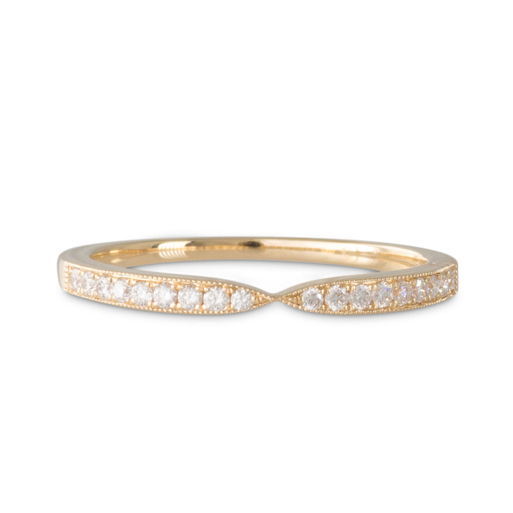 Yellow Gold Pinched Diamond Band