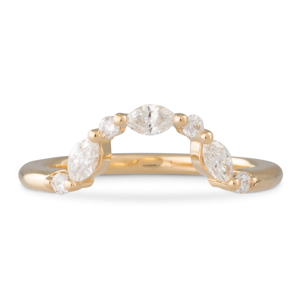 Curved Diamond Band with Marquises