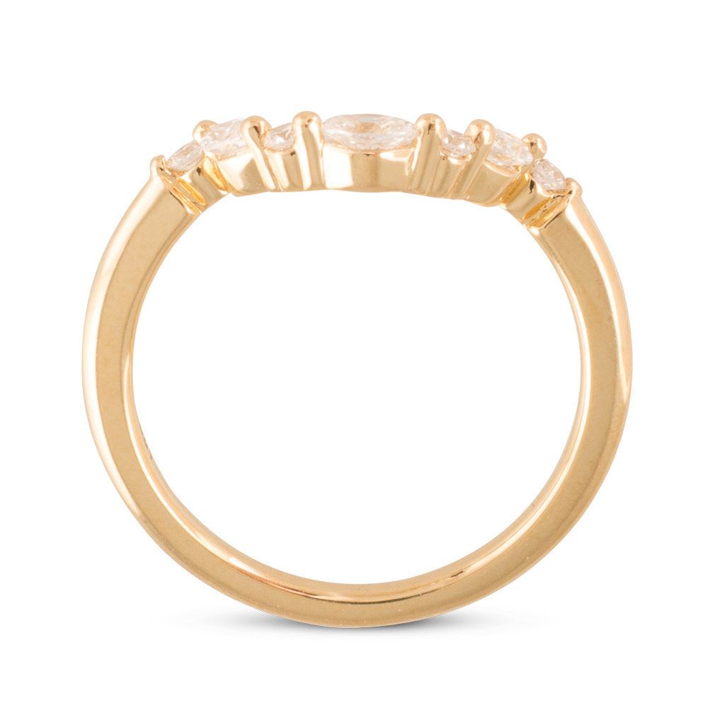 Curved Diamond Band with Marquises